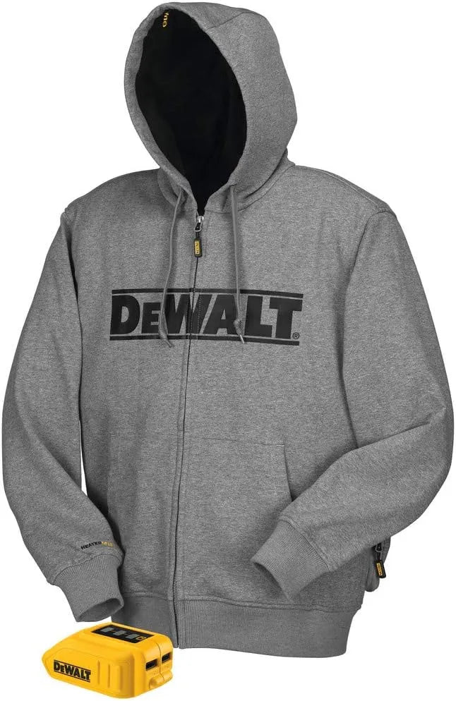DEWALT DCHJ068B-S 20V/12V MAX Bare Hooded Heated Jacket, Gray, Small