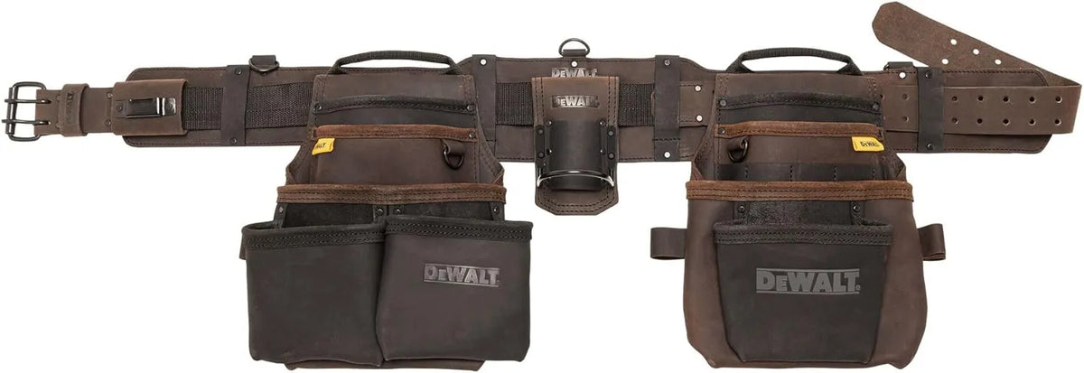 DEWALT Leather Tool Belt Organizer with 18 Pockets, Heavy Duty Construction (DWST550113)