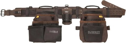 DEWALT Leather Tool Belt Organizer with 18 Pockets, Heavy Duty Construction (DWST550113)