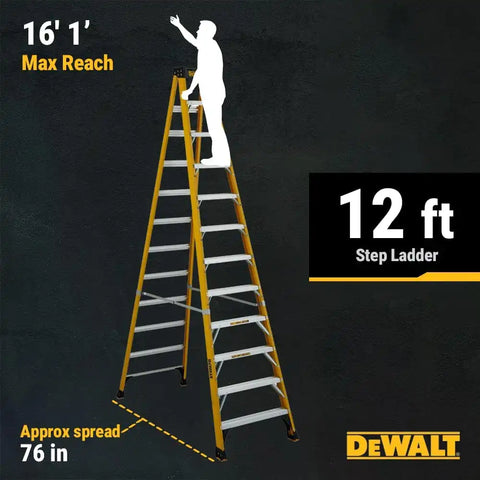 DeWalt Type IAA 375lb Rated FG Stepladder 12 DXL3410-12