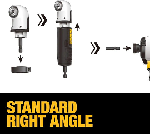 DEWALT Right Angle Drill Attachment, 12 in 90 Degree Drill Adapter, Compact 4-in-1 Modular FLEXTORQ Impact Ready Straight Flexible Shaft (DWAMRASETFT) (Pack of 5)