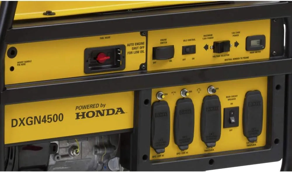 Dewalt Portable Generator W/Honda Engine, 120/240v, 4500w, Recoil Start