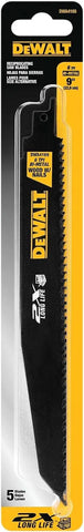 DEWALT 9-Inch Reciprocating Saw Blades, 6 TPI, Demolition, 5 Pack (DWA4169)