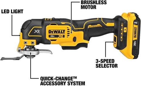 DEWALT 20V MAX XR Multi-Tool Kit, Oscillating Tool, and Orbital Sander