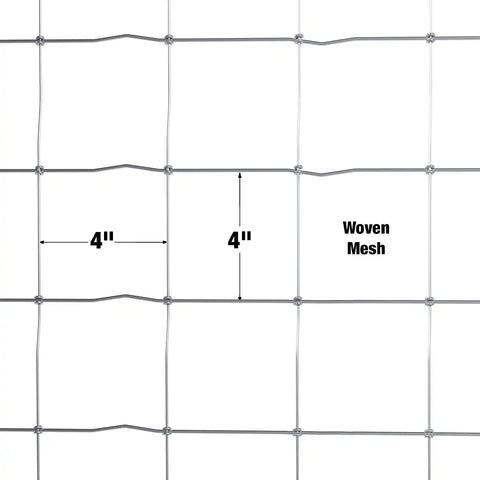 DeWALT – 4 in. x 4 in. Mesh Welded Wire Fence – 48 in. x 100 ft. 12.5‑Gauge Galvanized Steel – for Sheep and Goat Enclosures | Pasture Fencing | Farm and Property Protection