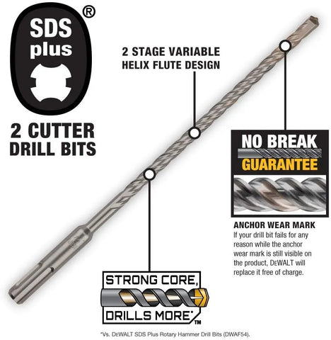 DEWALT DW5464 1-Inch by 8-Inch by 10-Inch ROCK CARBIDE SDS Plus Hammer Bit