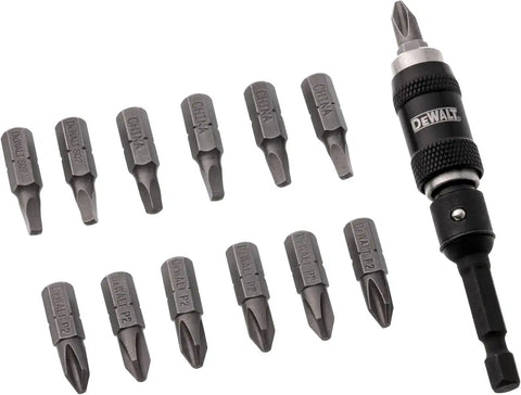 DEWALT Pivot Bit Holder Set with Screwdriving Bits and Magnetic Bit Holder, 14 Piece (DWPVTC14)