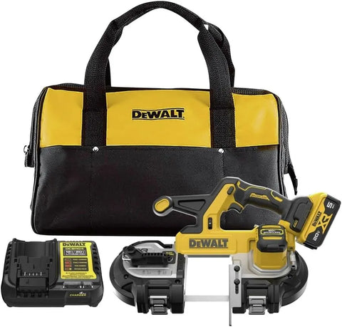 DEWALT 20V MAX XR Bandsaw, Brushless Motor, Portable and Cordless, 3-3/8 Inch Cut Capacity, 5Ah Battery and Charger Included (DCS378P1)