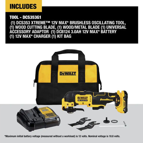 Cordless OSCILLATING Tool KIT, 12V, Cordless, 3.2 Degrees Oscillation Angle, 12V MAX Series
