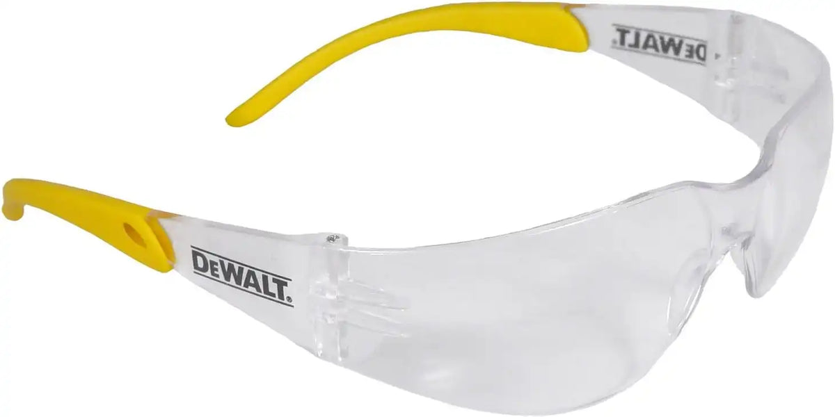 DEWALT DPG54-1C Protector™ Protective Eyewear – ANSI Z87.1+ Impact Rated – Lightweight Universal-Fit Frame – Flexible Rubber Temples – Clear Lens – 1 Pair