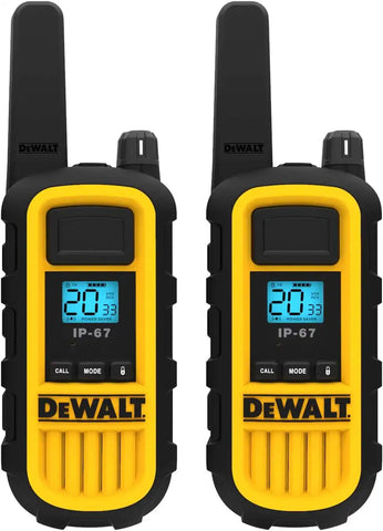 DEWALT DXFRS800 2 Watt Heavy Duty Walkie Talkies - Waterproof, Shock Resistant, Long Range & Rechargeable Two-Way Radio with VOX (2 Pack) & Motorola 53724 Remote Speaker Microphone (Black)