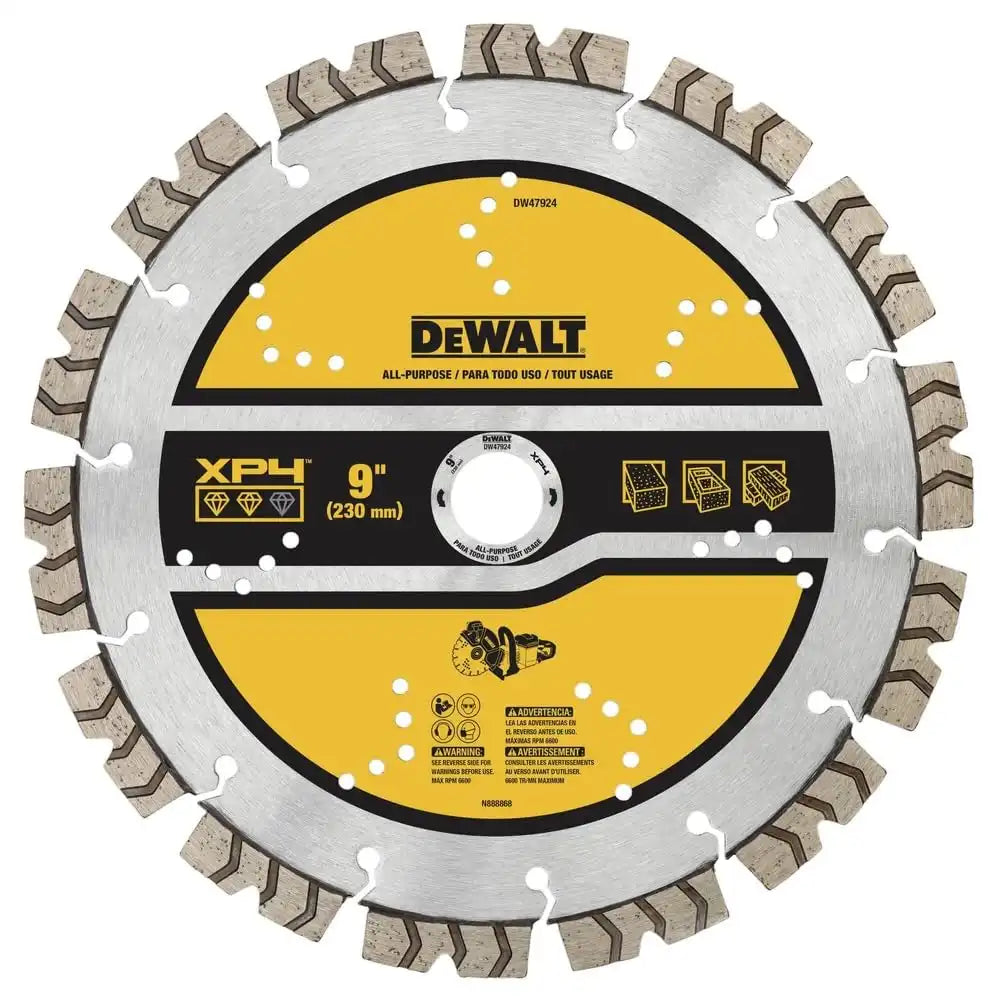 DEWALT Diamond Saw Blade, Concrete and Masonry Blade, Segmented, 9-inch (DW47924)