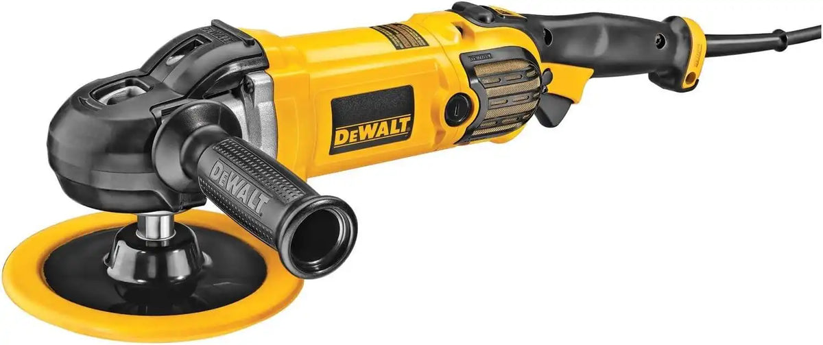 DEWALT Buffer Polisher, 7-in-9-in, 12 amp, Variable Speed Dial 0-3,500 RPM’s, Soft Start Corded Car Buffer (DWP849X)