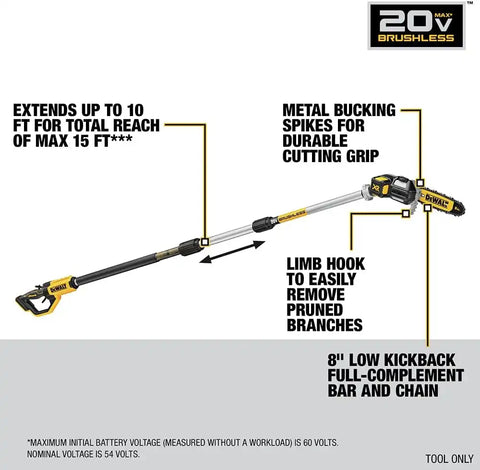 Dewalt Saw Pole Cordless 20V 15FT DCPS620B