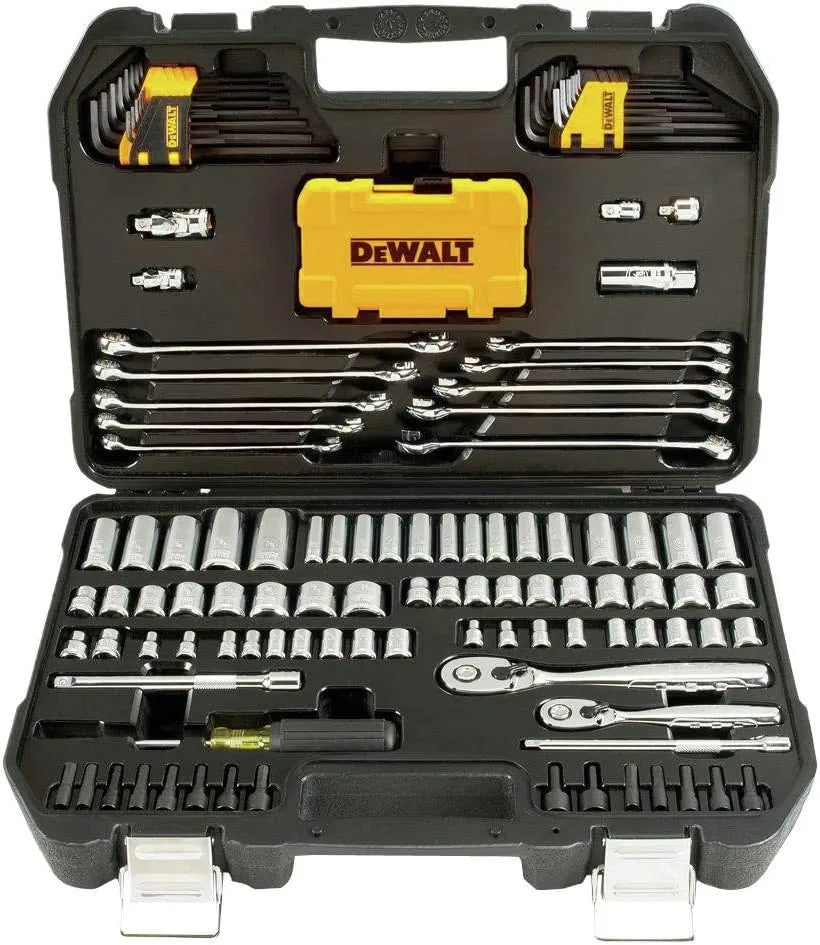 DEWALT Mechanics Tools Kit and Socket Set, 142-Piece, 1/4 & 3/8" Drive, MM/SAE (DWMT73802)