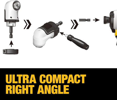 DEWALT Right Angle Drill Attachment, 12 in 90 Degree Drill Adapter, Compact 4-in-1 Modular FLEXTORQ Impact Ready Straight Flexible Shaft (DWAMRASETFT) (Pack of 5)