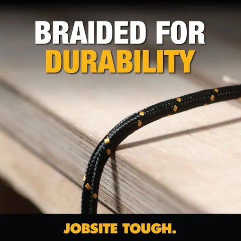 DEWALT Heavy Duty USB to Micro-USB Cable, Jobsite Micro USB Connector Cable, High Speed Charging Cord for Compatible Android Phones, Cameras, Legacy Devices, 10 ft (Black)
