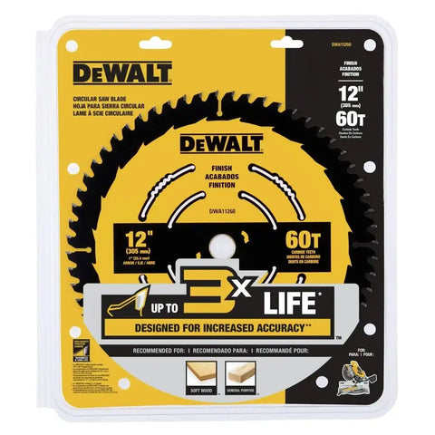 DEWALT 12 in. 60T Finish Saw Blade (DWA11260)