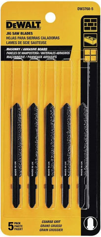 DEWALT DW3768-5 3-Inch Masonry Board Cut T-Shank Jig Saw Blade (5-Pack)
