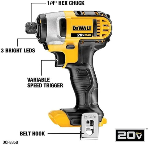 DEWALT 20V MAX Cordless Drill and Impact Driver, Power Tool Combo Kit , Includes 2 Batteries, Charger and Bag (DCK240C2)