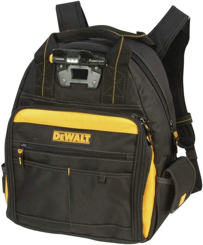 DEWALT DGL523 Lighted Tool Backpack Bag, 57-Pockets, Black,yellow