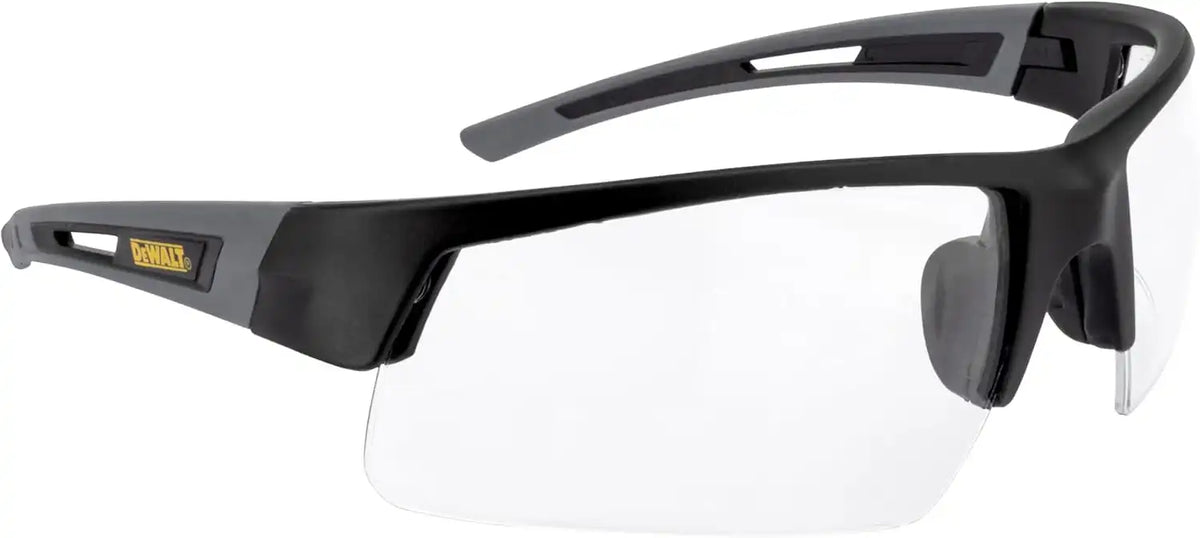 DEWALT DPG100-1D Crosscut® Safety Glasses - Black Half Frame - Clear Lens - ANSI Z87.1+ - 1 Pair
