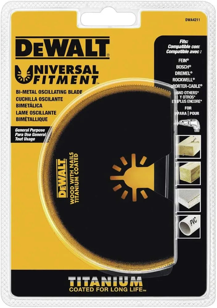 DEWALT DWA4211 Oscillating Titanium Nitride Coated Semicircle Blade, Black
