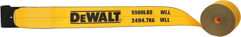 DEWALT DXBC90090 Black/Yellow 4" x 30' 16,500 Winch Strap - 5,500 lb Safe Working Load / 16,500 lb Break Strength