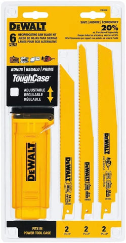DEWALT Reciprocating Saw Blades, Bi-Metal, 6-Piece Set (DW4896)