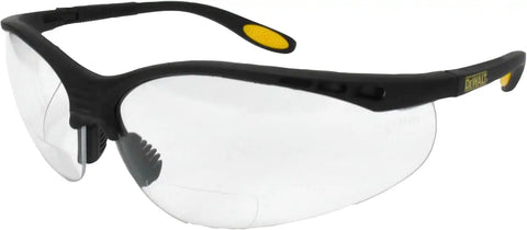 DEWALT DPG59 Reinforcer Rx-Bifocal High Performance Protective Eyeware with Rubber Temples and Protective Eyeglass Sleeve - Clear Lens, 1.0 Diopter