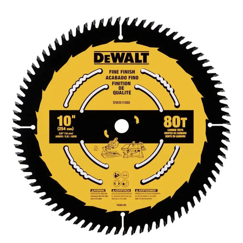 DEWALT Table Saw Blade, 10 inch, 80 Tooth, Fine Finish, Ultra Sharp Carbide (DWA11080)