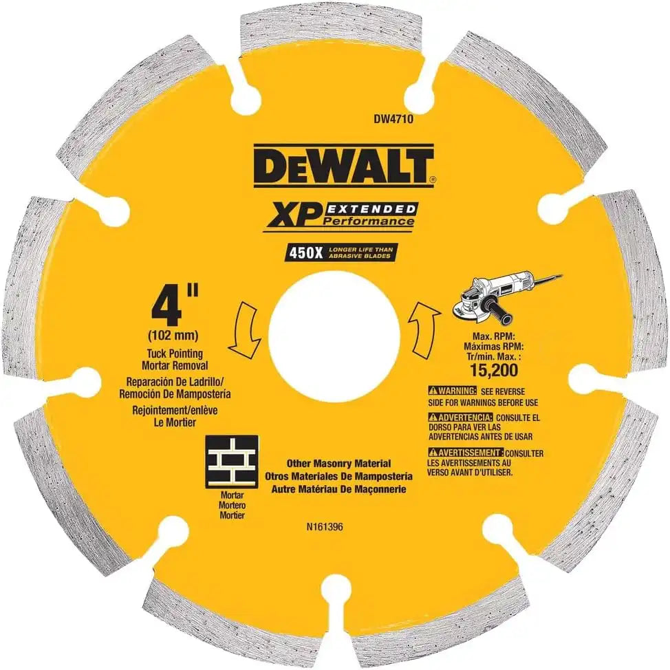 DEWALT DW4710 4-Inch Tuck Point Diamond Saw Blade with 5/8-Inch or 7/8-Inch Arbor