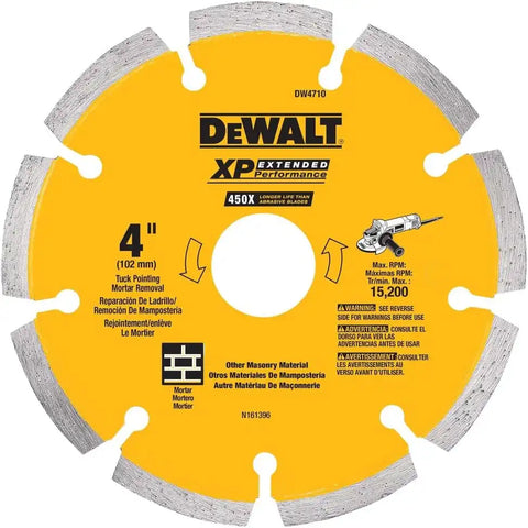 DEWALT DW4710 4-Inch Tuck Point Diamond Saw Blade with 5/8-Inch or 7/8-Inch Arbor