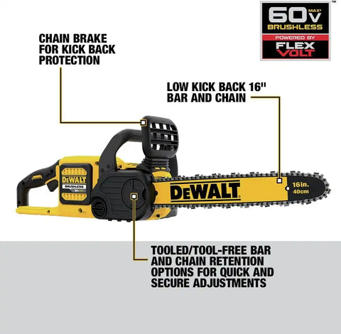 DEWALT FLEXVOLT CHAINSAW 60V 2Ah 16IN
