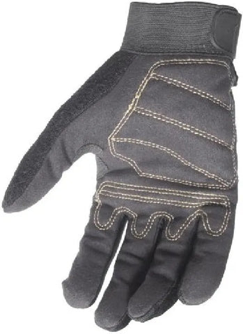 Dewalt DPG20L All Purpose Synthetic Leather Palm Spandex Back Velcro Wrist Work Glove, Large, Yellow/ Black