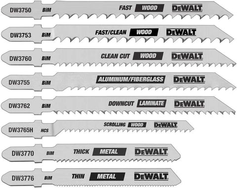DEWALT Jigsaw Blades Set, T-Shank, 8-Piece (DW3791)