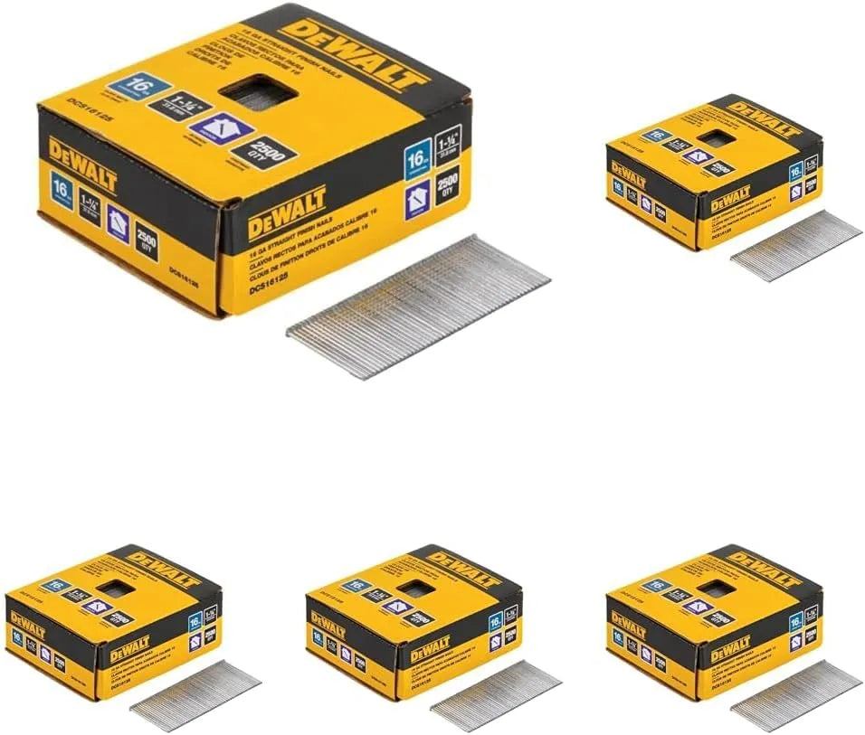 DEWALT Finish Nails, 1-1/4-Inch, 16GA, 10000-Pack (DCS16125)