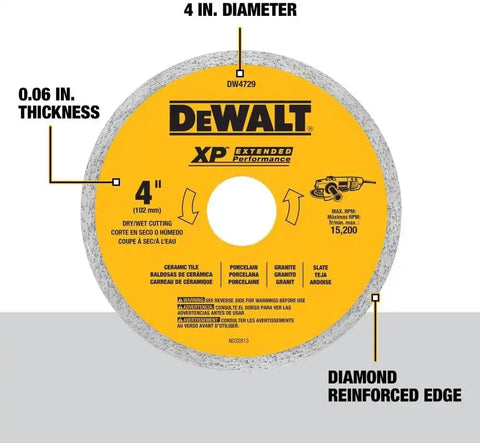 DEWALT 4-in x 0.06-in Ceramic Tile Bl, Yellow