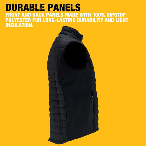 DEWALT Men's Hybrid, Polyester with Stretch, Insulated, Regular Fit Work Vest