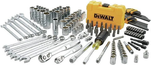 DEWALT Mechanics Tools Kit and Socket Set, 142-Piece, 1/4 & 3/8" Drive, MM/SAE (DWMT73802)