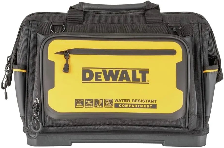 DEWALT Tool Bag, Water Resistant, Hard Bottom, 16-inch, Professional Tool Tote (DWST560103)