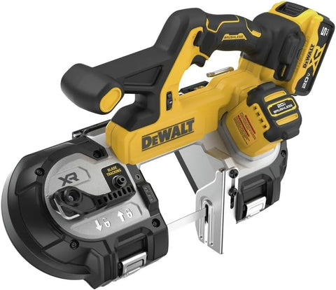 DEWALT 20V MAX XR Bandsaw, Brushless Motor, Portable and Cordless, 3-3/8 Inch Cut Capacity, 5Ah Battery and Charger Included (DCS378P1)