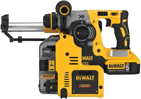 DEWALT 20V MAX XR Rotary Hammer, SDS Plus, L-Shape, On-Board Dust Extractor, 1-Inch (DCH273P2DHO)