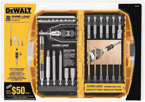DEWALT DW2520F 30-Piece Rapid Load Set with Tin Drill Bits