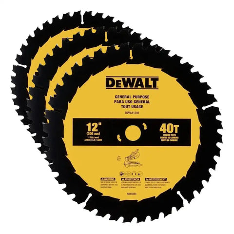 DEWALT 12 in. 40T General Purpose Saw Blade (DWA11240) (Pack of 3)