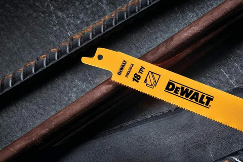 DEWALT DW4811 6-Inch 18 TPI Straight Back Bi-Metal Reciprocating Blade (5-pack)