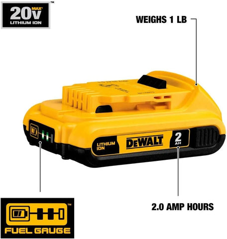 DEWALT 20V MAX Battery, Compact 2.0Ah (DCB203)