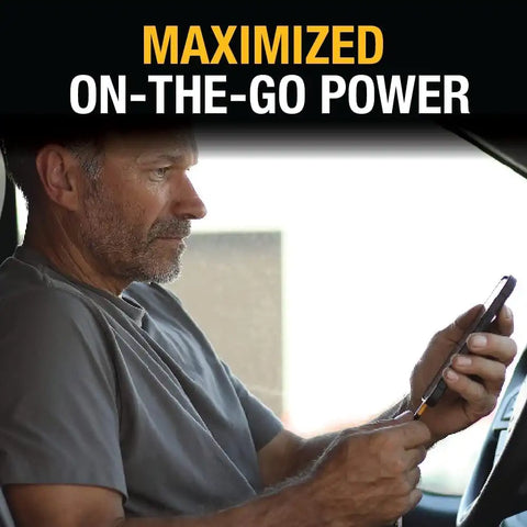 DEWALT Heavy Duty 72W 5 Port USB Car Charger Multiport, iPhone 17 Multi USB Car Charger, Fast Charge PD & QC3.0 Cigarette Lighter Adapter w/ 6FT Cable, Type C Front/Back Charging for Multiple Devices