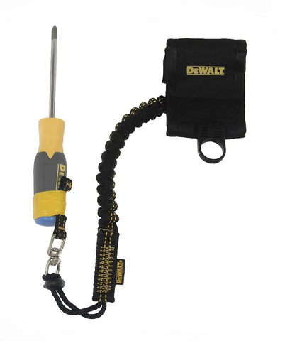 DEWALT Wristband Tool Anchor with Lanyard, Black/Yellow