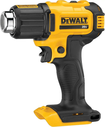 DEWALT 20V MAX Heat Gun, Cordless, Up to 990 Degrees, 42 Minutes of Run Time, LED Light, Heatgun with Flat and Hook Nozzle Attachments,Tool Only (DCE530B)